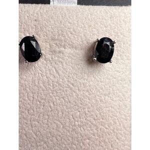 NEW midnight sapphire stud earrings in stainless steel